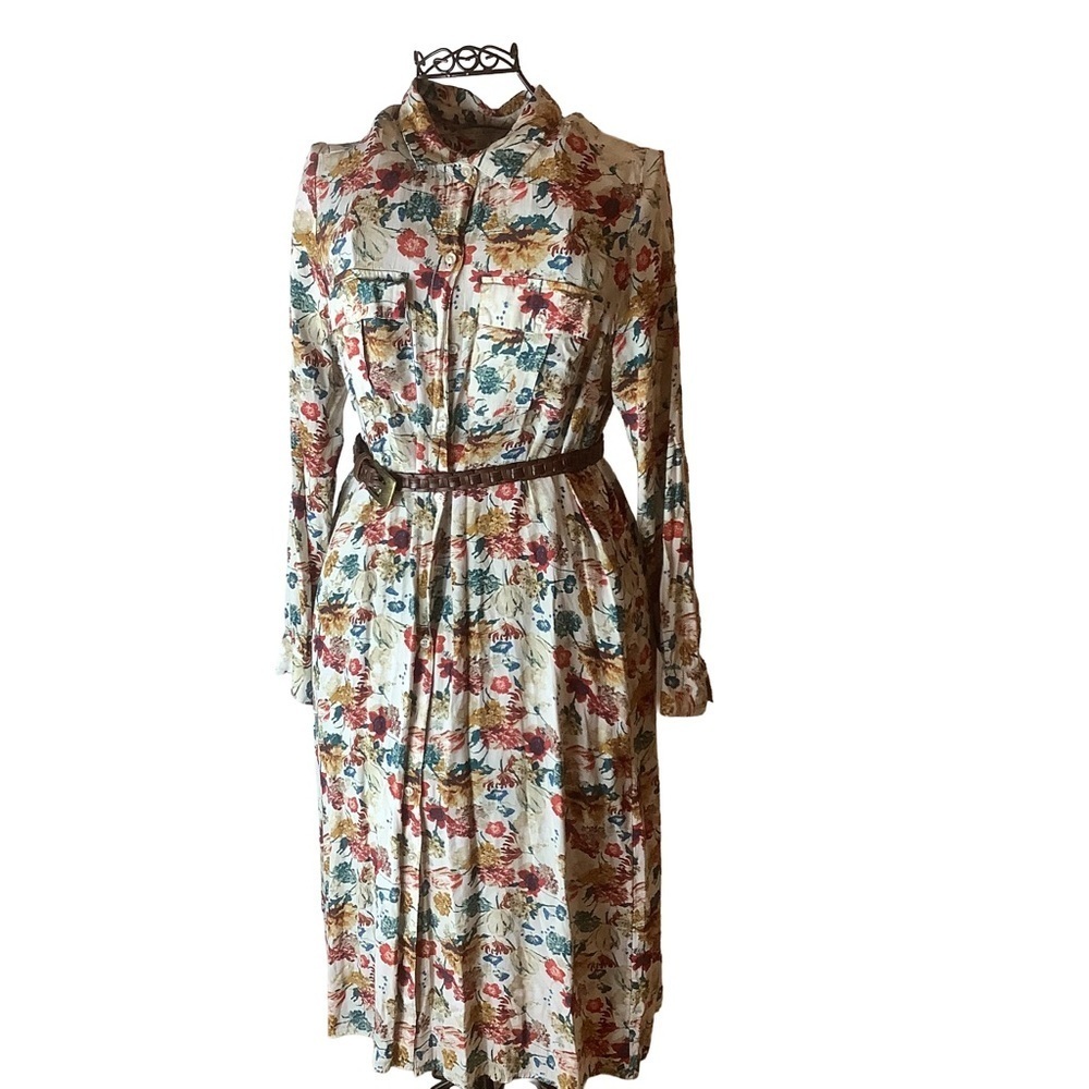 Lucky Brand Chelsea Floral Shirt Dress Size Medium - Picture 2 of 11